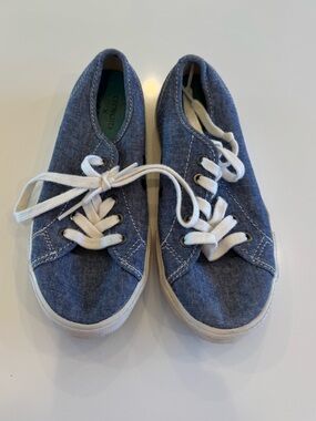 Seavees x J Crew Y1 chambray tennis shoes